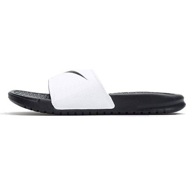 (WMNS) Nike KLAPKI Benassi Swoosh 'Black White' 312432-102 - Black/White - 6