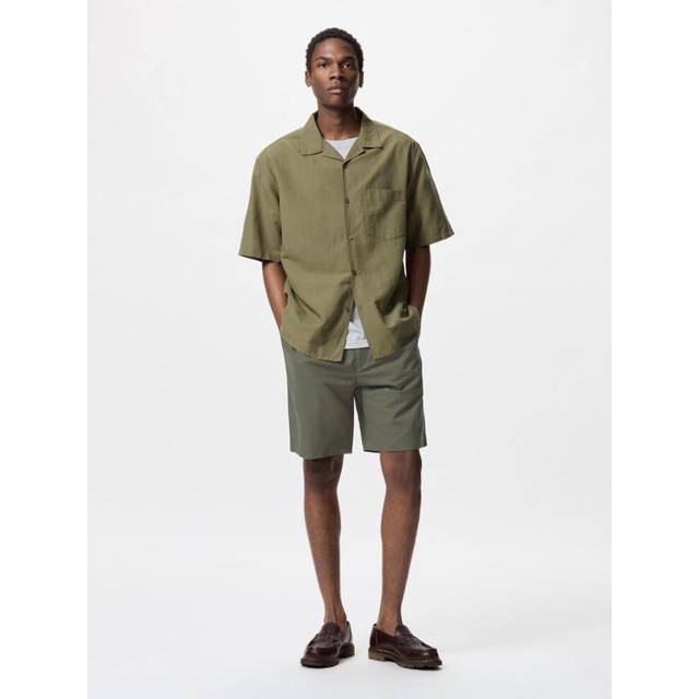 (57 OLIVE/3XL) Uniqlo Japan Linen Blend Easy Shorts
