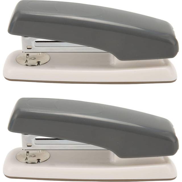 2pcs Desktop Stapler Multipurpose 20 Sheet Capacity Rotation Ergonomic Design Table Stapler for grey