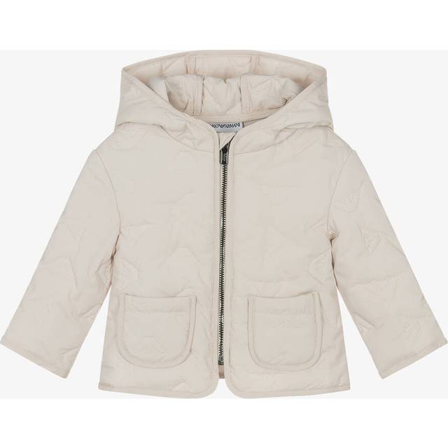 Emporio Armani Ivory Quilted Eagle Logo Baby Jacket - 18 month