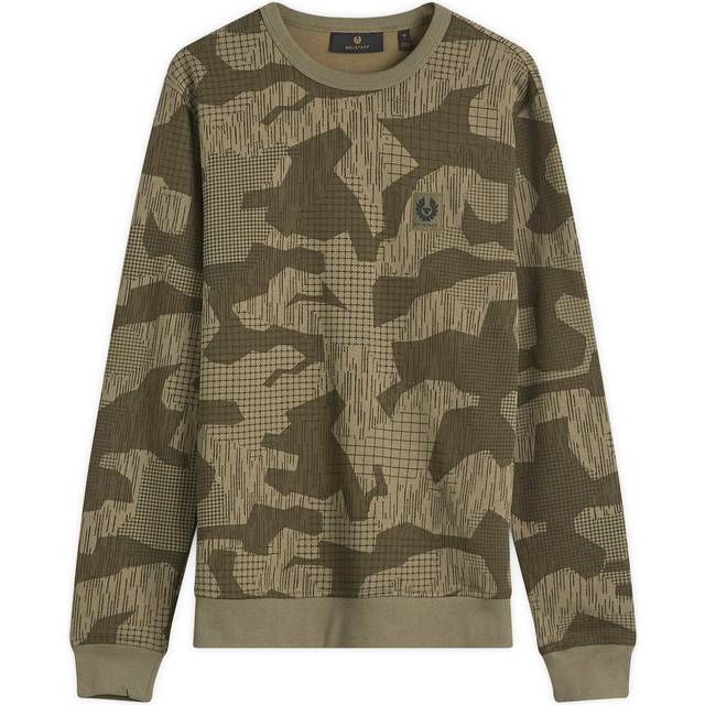 Belstaff Terrain Camo Crew Neck Sweatshirt - Khaki, Khaki, Size 2Xl, Men - 2XL