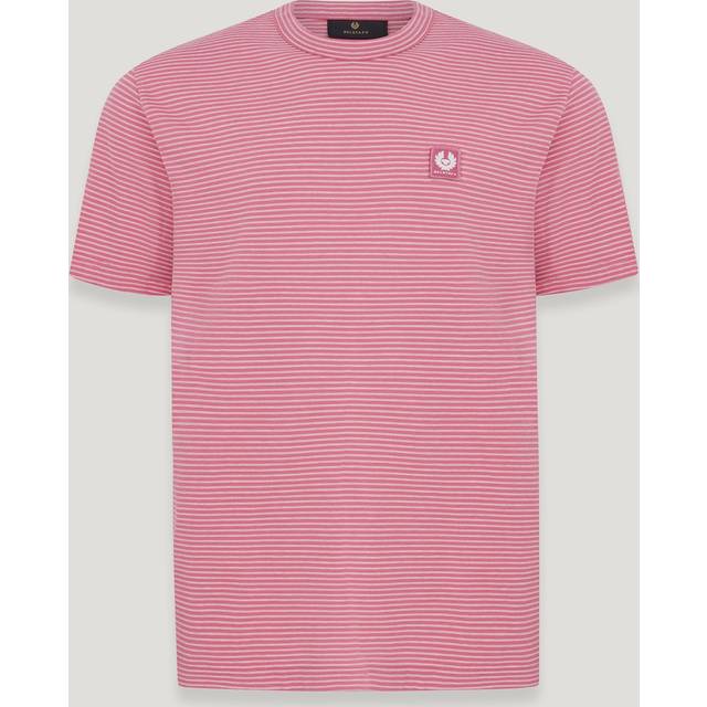 Belstaff Micro Striped T Shirt Magenta Pink