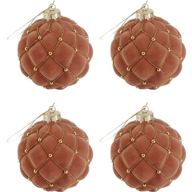 4pcs Xmas Balls Xmas Tree Decoration Ornament Hanging Ball Decoration for Xmas Home Decor 10cm A ljusbrun färg