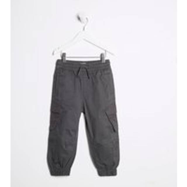River Island Mini Boys Grey Zip Pocket Cargo Joggers - 3-4 Yrs