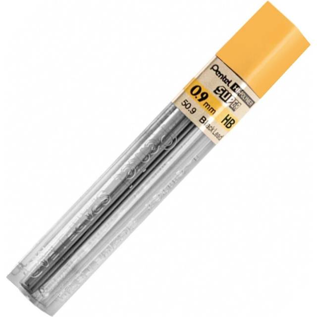 Pentel Super Mechanical Pencil Refill Leads - 0.9mm - HB - 3 Tubes of 15 Leads