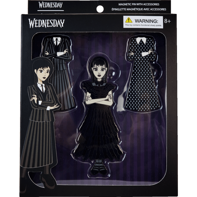 Wednesday by loungefly enamel 3cm pin badge 4-set wednesday addams paper doll