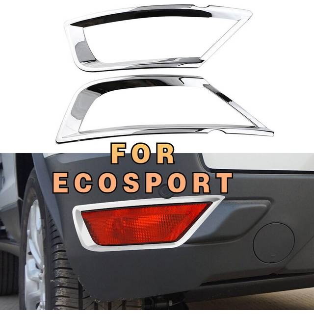 2Pcs ABS Chrome Car Rear Fog Light Lamp Cover Decoration Sticker Trim for Ford Ecosport 2013 2014 2015 2016 2017 Accessories