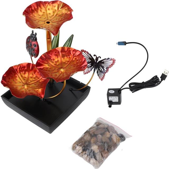 Mini Water Fountain Adjustable Flow Decorative Low Noise USB Tabletop Fountain for Living Room