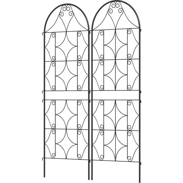 Spaljé Metall set om 2 Svart 50 x 150 cm