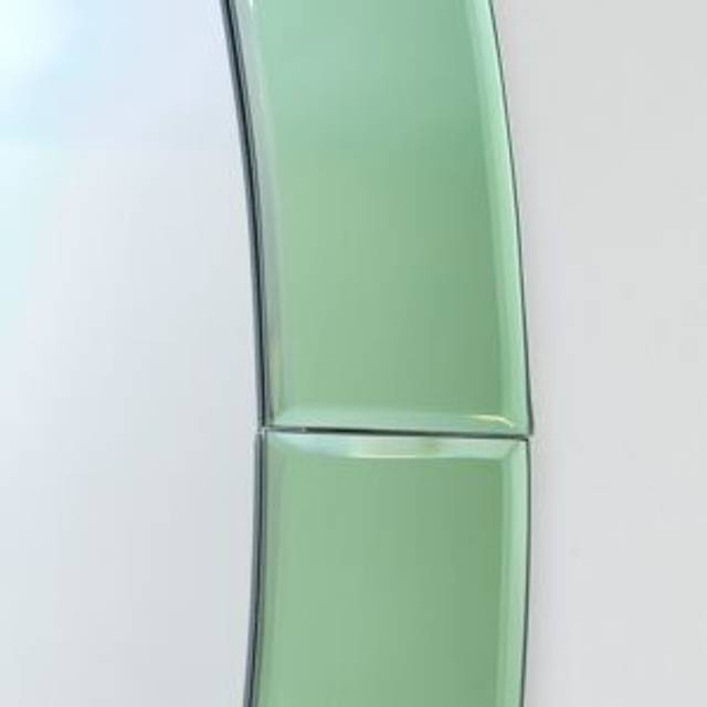 Large Green Glass Oval Frameless Wall Mirror - 79cm x 50cm Material: Mirrors