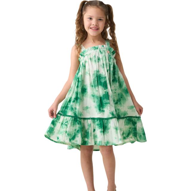 Angel & Rocket Kids' Tie Dye Sundress, Green/White