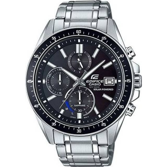 CASIO EDIFICE Quartz Waterproof Solar Powered Stainless Steel Strap Mens Black Analog EFS-S510D-1AVUPR - Free
