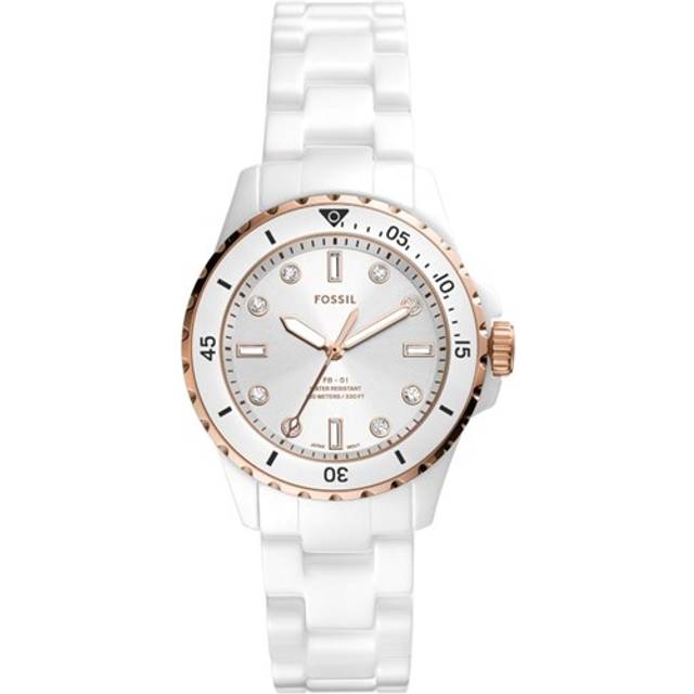 Fossil CE1107 FB-01 White Ceramic Bracelet Watch - W10381