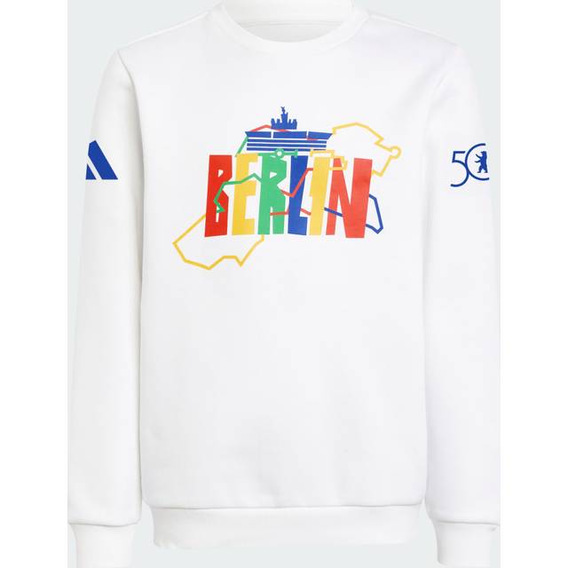 BMW Berlin Marathon 2024 Retro Crew Sweatshirt Kids - White - 11-12Y