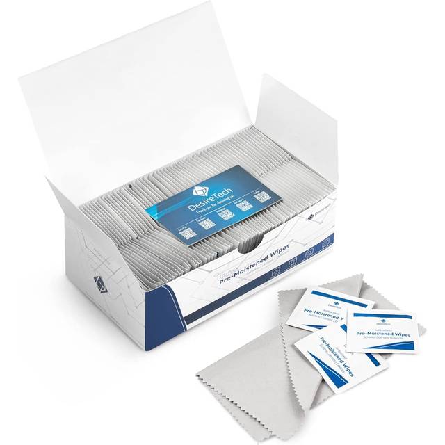 DESIRETECH 120 Screen Wipes Individually Wrapped, with Microfibre Cleaning Cloth, Cleaner Wipes for Cleaning Glasses or Lenses