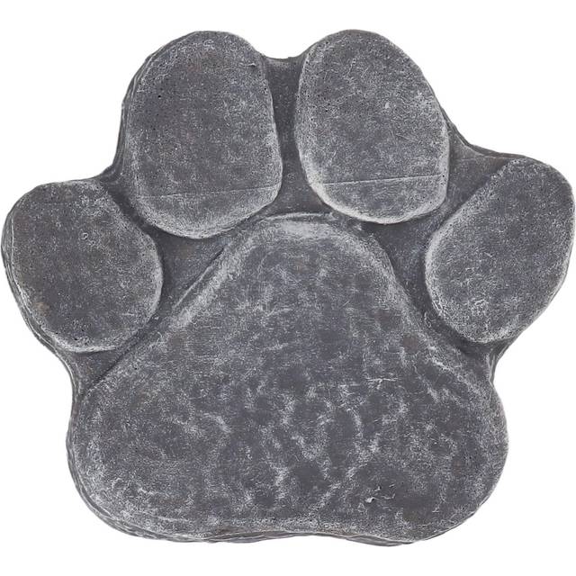 Dog Pawprint Memorial Stone DIY Lettering Dog Grave Marker Pet Monument for Outdoor Lawn Patio Rock