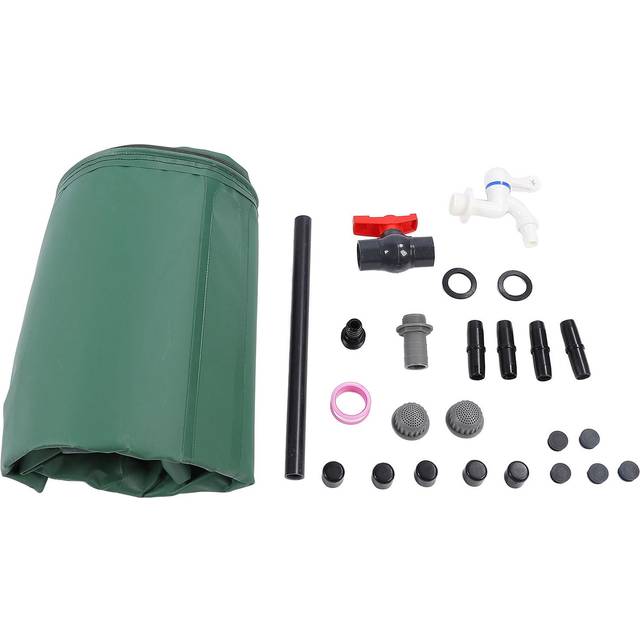 PVC Rain Barrel 200L Foldable Rain Water Collection Tank Rainwater Storage Container for Garden black