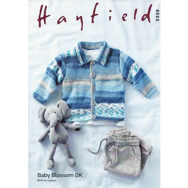 Hayfield blossom baby dk knitting pattern - 5339 baby collared jacket
