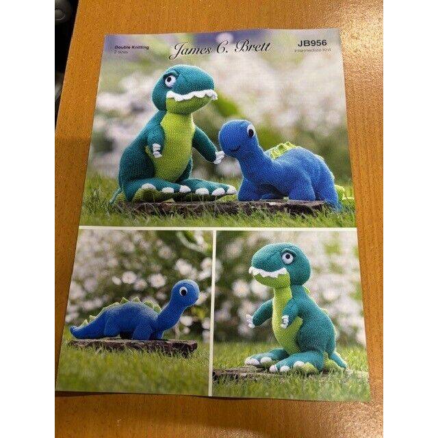 James c brett dinosaurs double knitting pattern jb956 intermediate knit 2 sizes