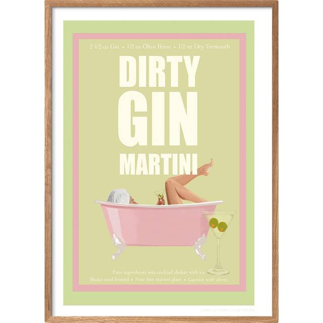 Poster & Frame Jenny Liz Rome Dirty Gin Martini - 70 x 100 cm Affischer Från Magasin - Flerfarvet (70 x 100 cm)