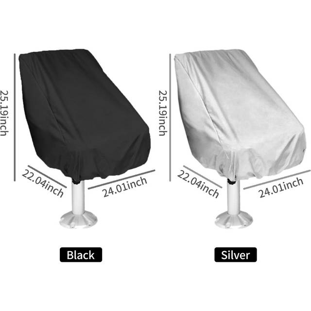 Boat Seat Cover Waterproof Heavy-Duty Weather Resistant Chair Protective Cover Outdoor Chair Cover black