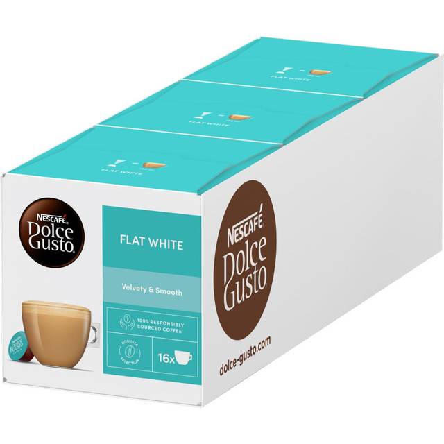 NESCAFÃ Dolce Gusto Flat White Coffee Pods - total of 48 Creamy Coffee Flavoured Pods (3 Packs)