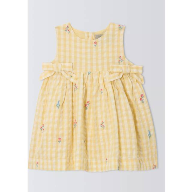 John Lewis Heirloom Collection Baby Gingham Dress, Yellow