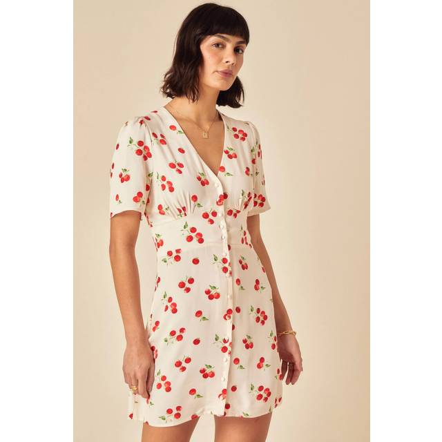 Nobody's Child Alexa Cherry Print Mini Dress, White
