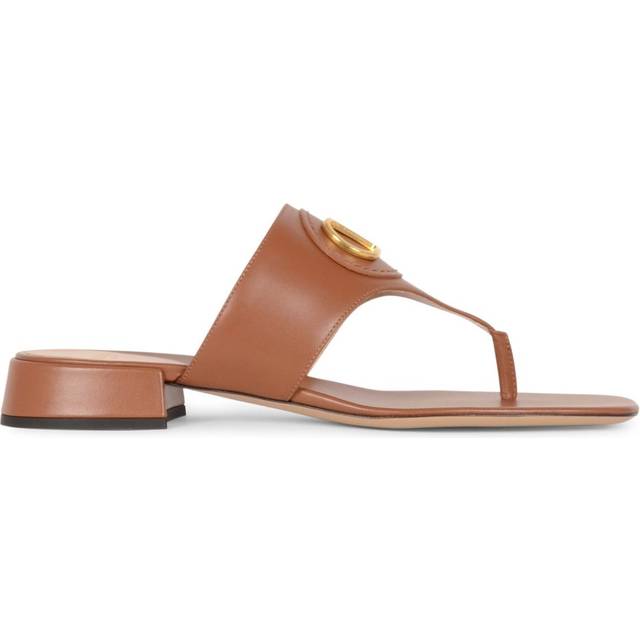 Valentino Garavani - leather slides - women - Calf Leather/Calf Leather/Calf Leather - 40 - Brown