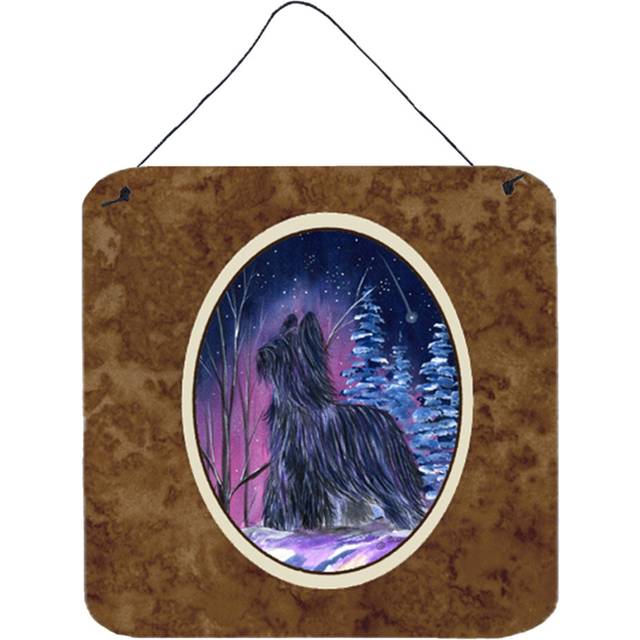 """""Caroline's Treasures Starry Night Briard Aluminum Metal Wall or Door Hanging Prints  6 x 6""""""""  Multicolor"""""