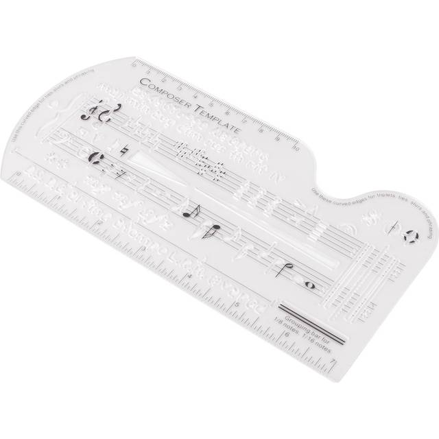Composer Template Sheet Music Drawing Sheet Ruler Dual Scales Curve Ruler PP Transparent Silk white