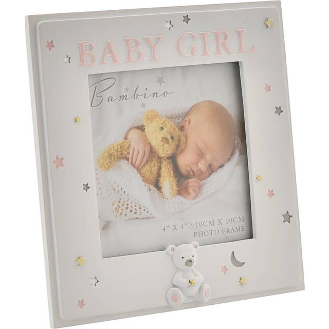 Bambino Resin Baby Girl Photo Frame - White