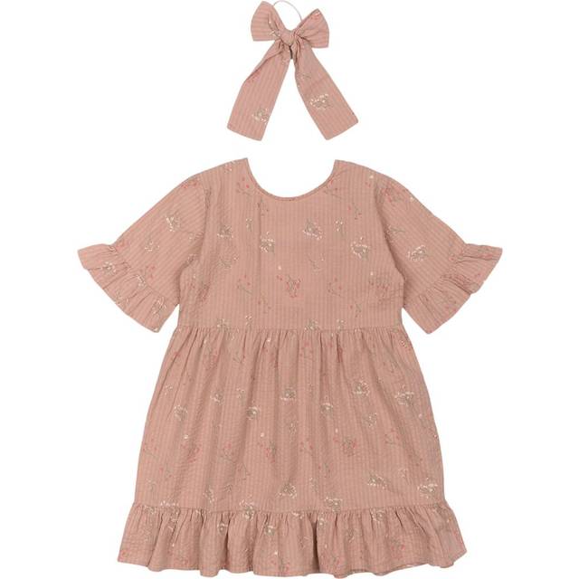 The New Olinam Klänning Adobe Rose Aop | Rosa | 7-8 years