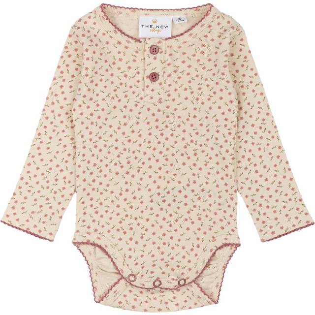 The New Pointelle Body l/ä - TnsbOdette - AOP - White Swan - The New - 68 - Body L/Ä