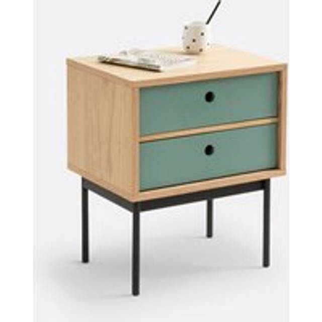 Nyjo Bedside Table with 2 Reversible Drawers - Oak - ONE SIZE