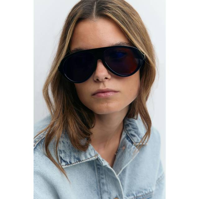 Gina Tricot-Aviator sunglasses-solglasögon-Svart-ONESIZE-Dam