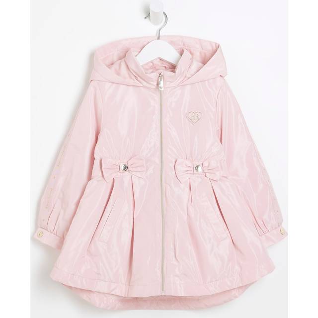River Island Mini Girls Pink Cinched Frill Raincoat - 18-24 Mths