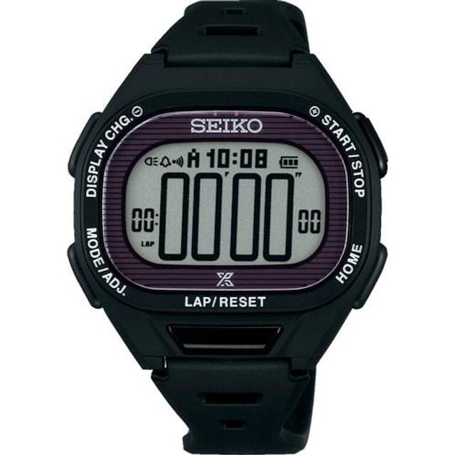 Seiko Men's SBEF055 (PROSPEX Super Runners Solar) Oval Watch Black Plastic Digital
