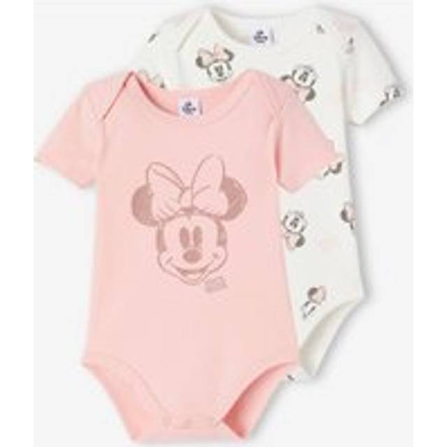 Pack of 2 MINNIE Short Sleeve Bodysuits for Babies by Disney® rose