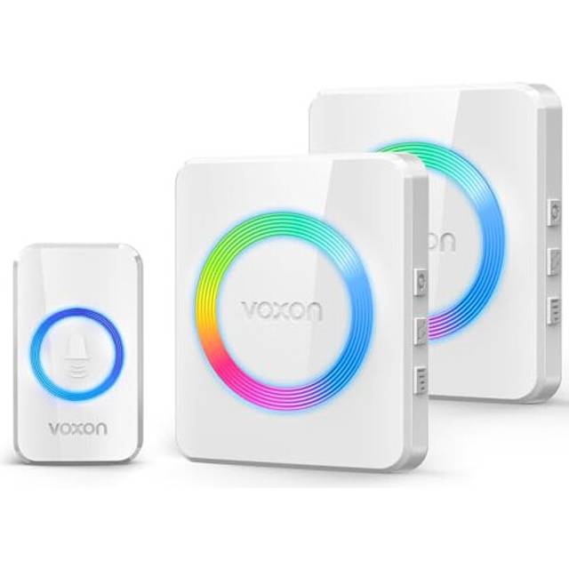 Wireless Doorbell, VOXON Door Bells Wireless Cordless with 2 Receivers IP65 Waterproof Plug in Door Bell Battery Operated, 1300ft Long Range Chime Kit