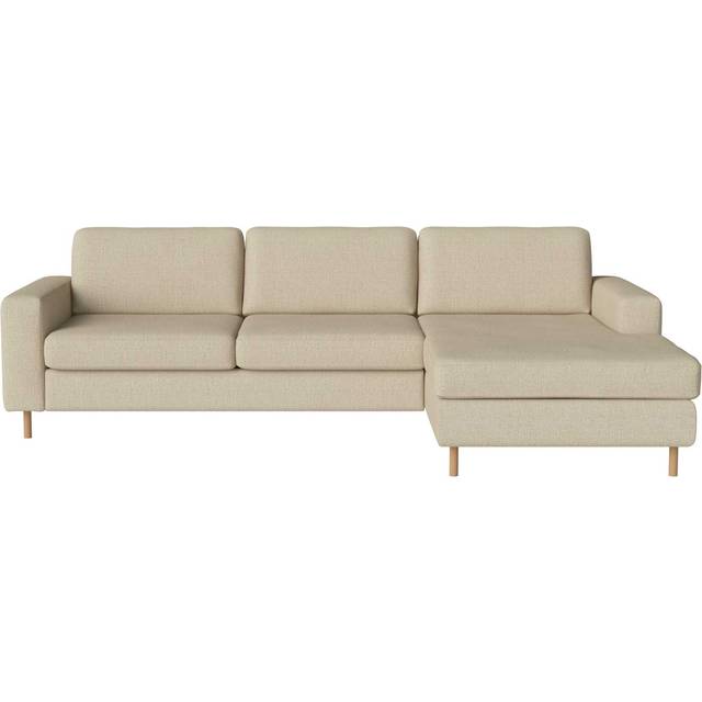 Bolia - Scandinavia 3 Seater Sofa with Chaise Longue Right - beige/Vari (70% Polyester, 30% Viskose)/BxHxT 263x80x92cm/Füße Eiche geölt 13cm (80.0 x 263.0 x 92.0cm)