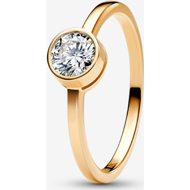 Pandora Era Bezel Lab-Grown Diamond Ring - 14k gold / Lab-grown diamond - Sz. 52 - Clear