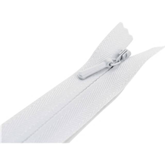 Dolt blixtlås 18 cm ej delbar 4 mm YKK - Ljus grå