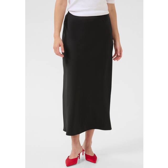 KAFFE Hill Satin A-Line Maxi Skirt