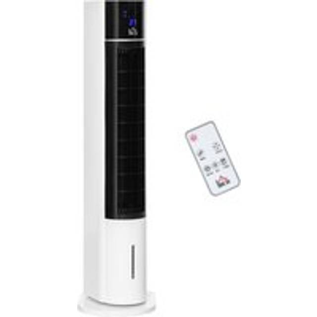 Homcom 41" Bladeless Air Cooler, Evaporative Ice Cooling Tower Fan Water Conditioner Humidifier Unit W/ 3 Modes, Remote Controller, Timer