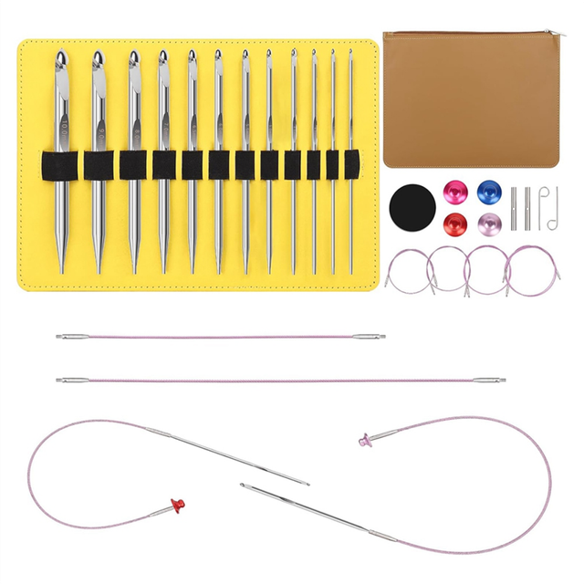 Interchangeable Tunisian Crochet Hook Set,Tunisian Hooks Set