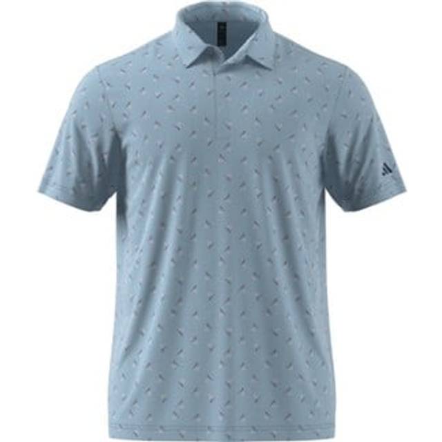 adidas Ultimate365 Printed Mesh Golf Polo Shirt - Blue - Small