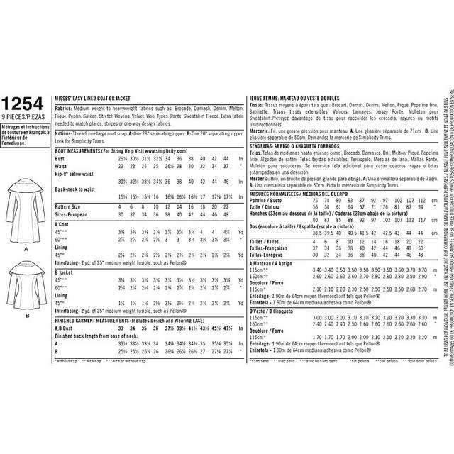 Simplicity Leanne Marshall Misses' Easy Lined Coat Or Jacket-4-6-8-10-12