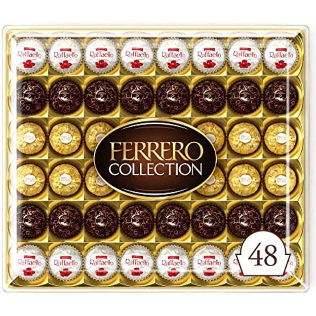 Ferrero Collection Pralines Mothers Day Dark Chocolate Gift Chocolate Hamper Gifts for Mum's Day Coconut Raffaello and Rondnoir Box of 48 (518g)