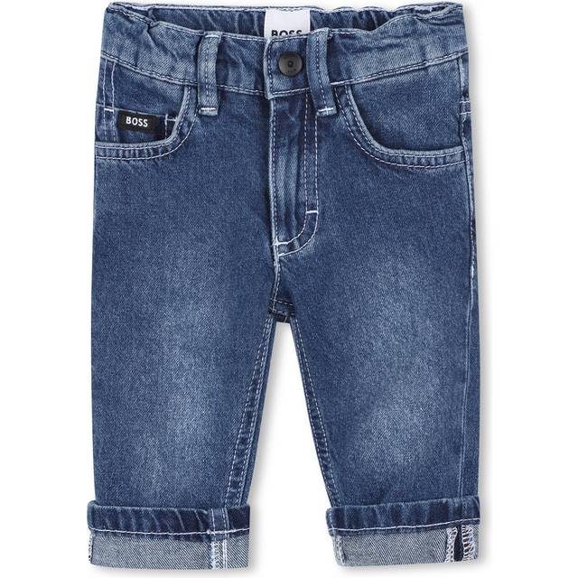 BOSS Baby Denim Turn-Up Cuff Jeans, Stone Pulverisation